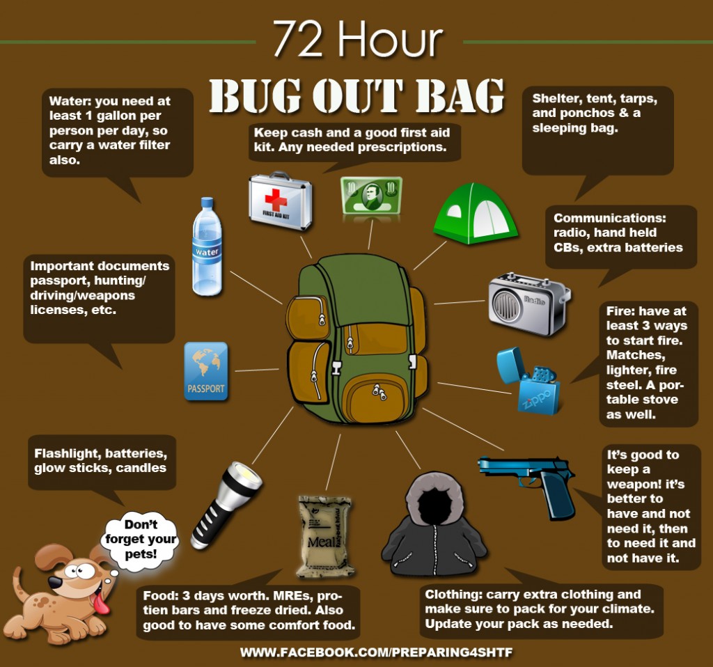 72 Hr Bug Out Bag 1024x958 72 Hour Bug Out Bag   Infographic