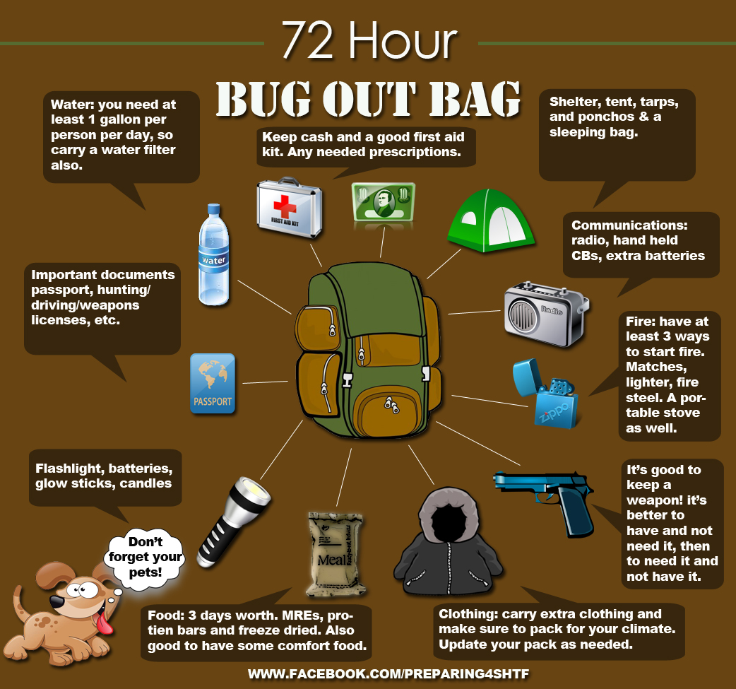 72 Hr Bug Out Bag1 72 Hour Bug Out Bag   Infographic