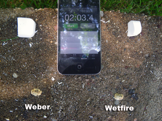 Weber vs Wetfire Burn Time