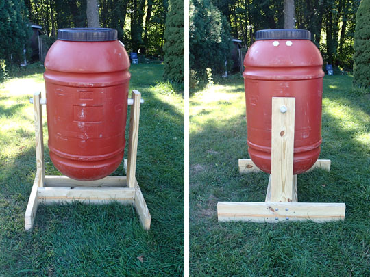 Barrel Composter Front & Side Views