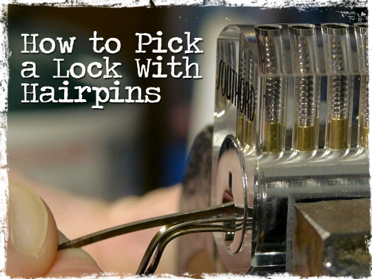 how to pick a lock with a hairpin