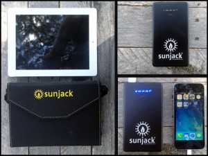 Sunjack Solar charger with iPhone
