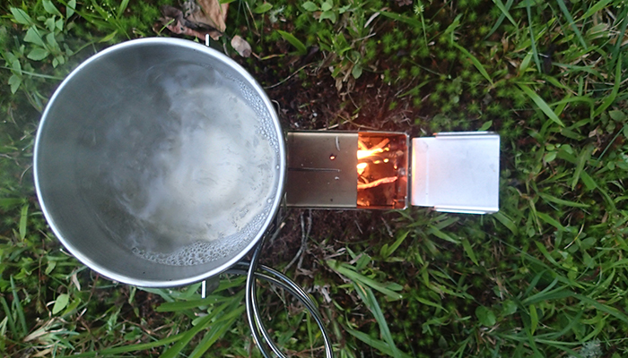 HotAsh Rocket Stove Boiling Water