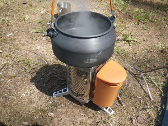 BioLIte Camp Stove Boiling Water